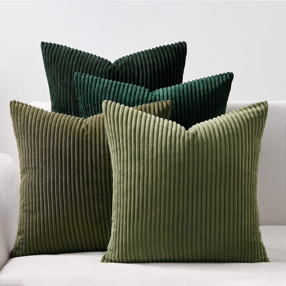 2726 Couch Throw Pillows Covers 18x18 Inch Set of 4,Olive Emerald Green